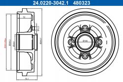 ATE 24.0220-3042.1 Fékdob
