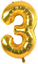  3-as Szám Óriás Fólia Lufi Arany 105cm