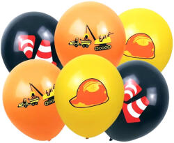  Munkagépek és autók gumi lufi 30cm, 6db-os