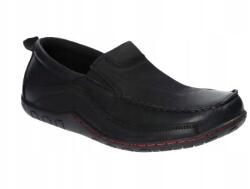 American Club Kiárusítás American Club Férfi Bőr Cipő, Size 43, fekete (CY48/22)