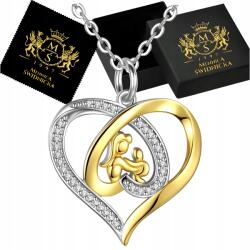 Mennica Świdnicka Ezüst nyaklánc anya és gyermeke a szívben Ajándék gyermek születésére