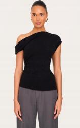 Prettylittlething Klasszikus Fekete Kötött Felső Aszimmetrikus Felső Prettylittlething 40