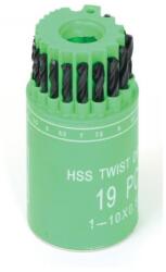 Csigafúró készlet HSS 19db-os 1, 0-10, 0mm (20315F)