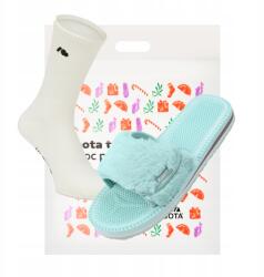 Kubota Női Flip-flop Papucs Szett Kubota Tépőzáras Menta Szőrme 37 Magasszárú Zokni (K25MP-100-001-27-Z-037)