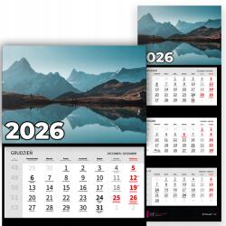 Plaka_TY Háromrészes naptár 2026 Irodai év Falra akasztható Természet Tó Minták (Kalendarz Ścienny 26 Jezioro Wzory)