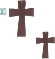  Pandantiv Jasp Rosu Cruce 61-62 x 42-44 mm - 1 Buc