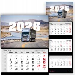  Háromrészes naptár 2026 Irodai év Falra akasztható Sofőr Minták (Kalendarz 2026 RokDla Kierowcy Wz)
