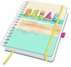 Sigel Spirálfüzet, 168x215 mm, pontrácsos, 120 lap, keményfedeles, SIGEL "Jolie Summer Breeze (SIJN655)