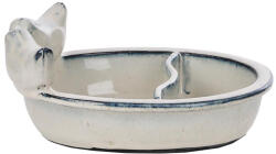 Esschert Design Kerámia madáretető és itató tál, törtfehér (FB473-F) - naturebrand