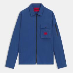 Hugo Риза с дълъг ръкав Hugo Mens HUGO Emmond Cotton Long Sleeve Zip Overshirt - Contemporary Design with Logo Detail - Med Blue 422