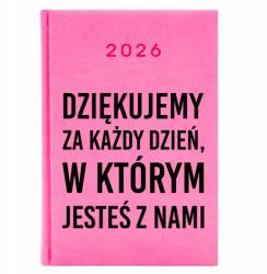 FunnyCase Naptár A5 2026 Rózsaszín Pedagógusnap tervező Köszönet minden napért (Kalendarz Różowy Dziękujemy Za Każdy Dzień)