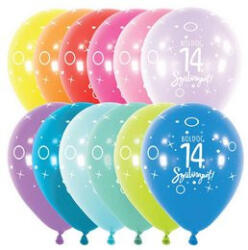  Szám, Számos lufi 11" 28cm 6db 14-es lufi Boldog 14. szülinapot! (LUFI815926)