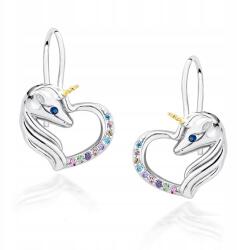Sentiell Fülbevaló pr 925 unikornis szív strasszokkal Kolo (Z1728DGR_MUBL)