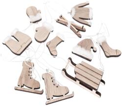 Karácsonyi motívumú fa díszek 11 db | natúr (karácsonyi fa)