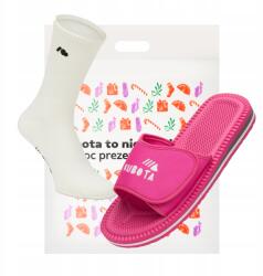 Kubota Ajándék Szett Női Flip-flop Papucs Kubota Tépőzáras Rózsaszín 36 Pamut Zokni (K25MP-100-008-09-Z-036)