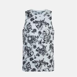 Firetrap Men's All Over Print Muscle Vest - Ecru