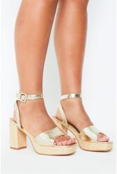 Missy Empire Сандали Missy Empire Women's Gold Strap Block Platform Heeled Sandals - Gold