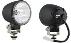 WESEM HO4.41601. Kiegészítő fényszóró pici kerek fekete műanyag házzal alsó csavarral (M8, -as)sima fehér üveggel 84mm átmérő 90mm mély H3 izzós kivitel, izzó nélkül. 0, 2 m kábellal (HO4.41601) - jarmulamp