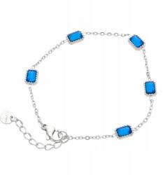  Női karkötő, ezüst színű, sebészeti acélból, kék Akaha (99038)