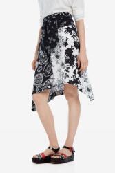 Desigual Monokróm High Waist Szoknya, Size 36, többszínű, viszkóz, térdig érő (19SWFW12_2000)