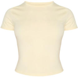 Prettylittlething Sárga Klasszikus Rövid Ujjú Blúz Beépített Nyakkivágással Sima L