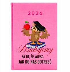 FunnyCase Naptár A5 2026 Rózsaszín Pedagógusnapi tervező Tudod, Hogyan Érj el minket (Kalendarz Różowy Wiesz, Jak Do Nas Dotrzeć)