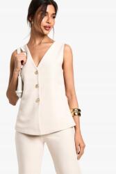 Boohoo Bézs Texturált Mellény Dekoratív Gombokkal Nyitott Vállakkal Boohoo 42