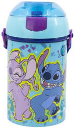 Disney Lilo és Stitch, A csillagkutya műanyag szívószálas kulacs akasztóval 450 ml Nr 03