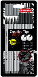 STABILO Ecsetfilc Stabilo Creative Tips Arty 10 db-os klt. fekete és szürke (89/10-1-20)