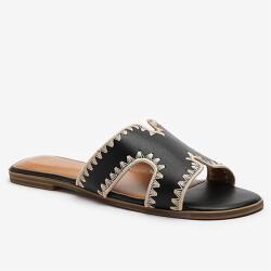 Wheres That From Сандали Wheres That From Women's Frankii Flat Sandals - Black