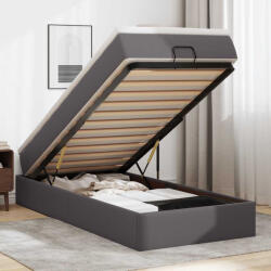 vidaXL Ottomán ágykeret matraccal Szürke 90x200cm műbőrrel (3311019)
