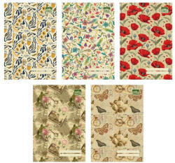 Grass Füzet Grass A/5 vonalas 5féle minta vegyesen