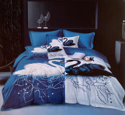 idealisotthon Ágyneműhuzat pároknak - 7 részes - hattyúk - kék és fehér (IO-SY-BL-SWAN-7-BEWH)