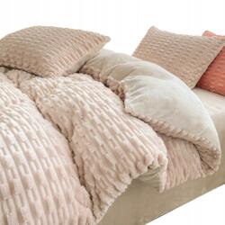 Home Design Polár Plüss Ágyneműhuzat Garnitúra 160x200 2x 70x80 Bézs Meleg Puha