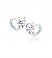 Sentiell Fülbevaló pr 925 unikornis szív strasszokkal Kék (Z1728EGR_AQBL)