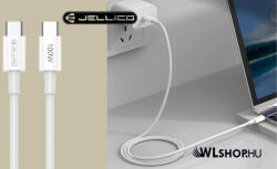 Jellico USB-C/USB-C adat/töltőkábel PD100W 1m Jellico B22 - Fehér (B22-02)