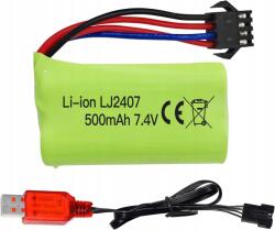  7.4V 500mAh lítium akkumulátor EC16 DE85-höz Rc hajóhoz, hajóhoz Usb töltő (B0FCD5RC6D)