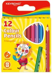 Keyroad Színes ceruza készlet rövid, háromszögletű Keyroad 12 klf. szín