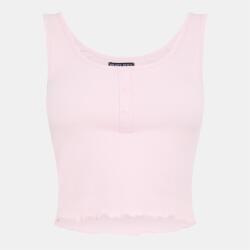 Brave Soul Womens Cropped Vest with Popper Detail - Ballerina Pink