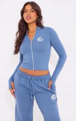 Prettylittlething Sötétkék Hosszú Ujjú Blúz Kihúzható Prettylittlething Nyomtatással XL