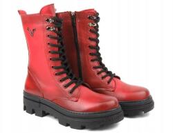  Női Vacarro 493 méret 36-OS Méret Piros Bőr Szigetelt Bakancs Ingyenes (493)