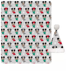  Disney Mickey, Minnie Noel karácsonyi coral fleece takaró és sapka szett (AYM073126) - oliviashop