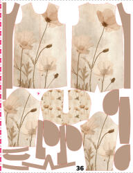 Takoy Panou cu croială 36 pentru geacă softshell damă botanică vintage