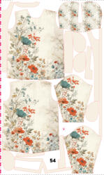 Takoy Panou cu croială 54 pentru geacă softshell damă peisaj floral vintage