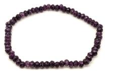 R. M. ékszer Achát tűz fazettált korong karkötő sötétlila 4×3 mm (060275)