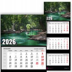  Háromrészes Fali Naptár 2026 Irodai Év Természet Folyó Mix Wz (Kalendarz Naścienny 26 Rzeka Wzory)