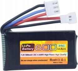 Lipo 7.4V 600mAh 35C 2S akkumulátor Fms FCX24 Rc autós teherautóval kompatibilis (B0CSG6JRG6)