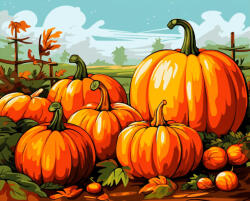 Alkotásutca Tök betakarítás - Számfestő készlet kereten 40x50