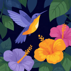 Alkotásutca Apró kolibri - Számfestő készlet kereten 40x40