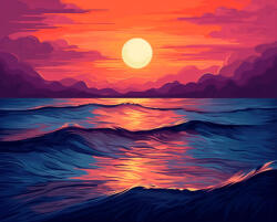 Alkotásutca Tengerparti szerenád - Számfestő készlet kereten 40x50